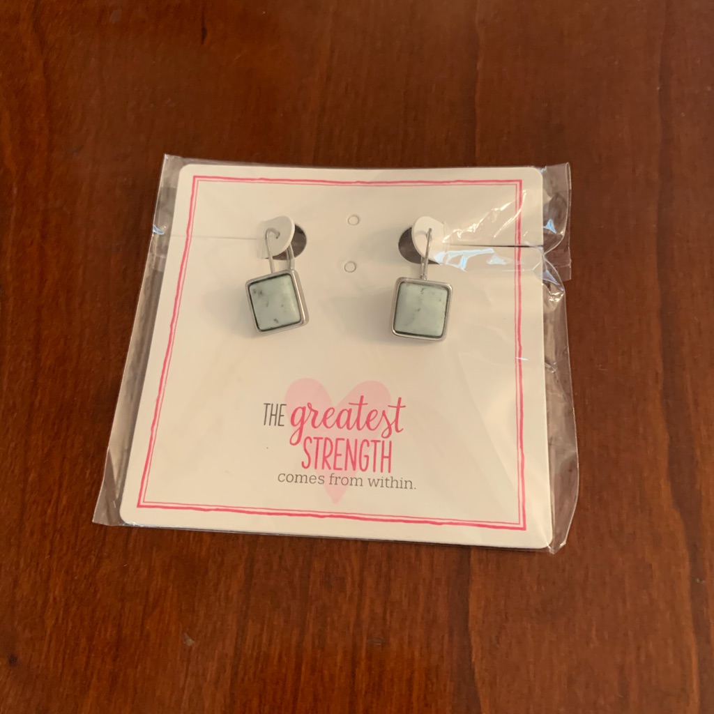Thirty-One Earrings Marble Blue New In Package 5$